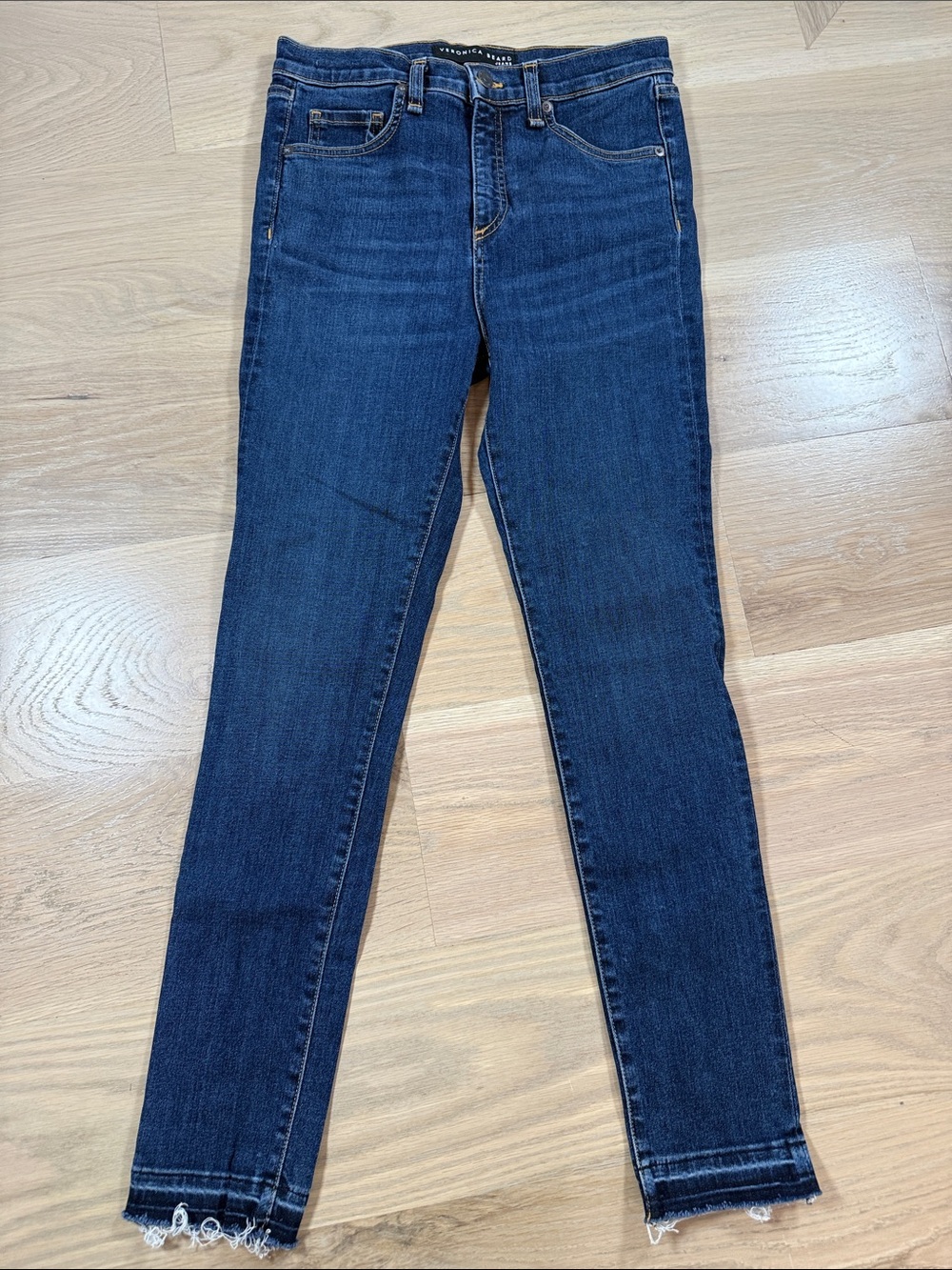 Veronica Beard Kate 10" High Rise Skinny Raw Hem Jeans Size 28